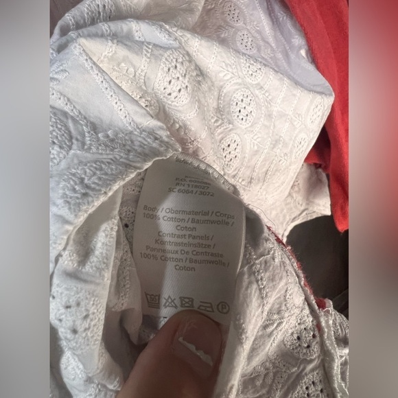 Boden coral knit top with crochet white undershirt women’s medium boat neck - Picture 8 of 9